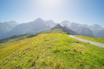 Pictures taken in the bernese oberland switzerland on the Mannlichen which is 2342 m high. The mountain offers fantastic views. 