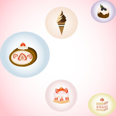 Collection of icon dessert ice cream and cake for decorating space
Backgrounds 