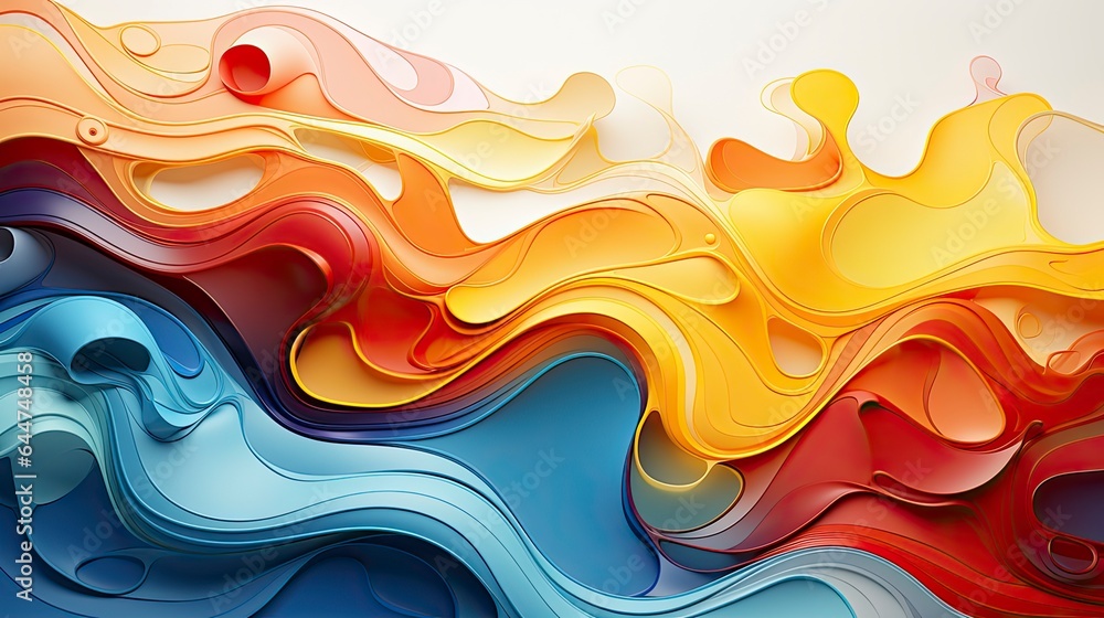 Poster fluid fusion: an abstract symphony of colors. generated by ai.