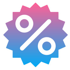 discount icon with blue and pink gradient colors background 