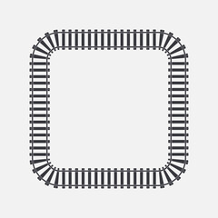 Train tracks set. Electronic way, subway, metro, tramway. Vector 