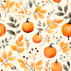 Herbst Muster, nahtlos, Nahtlosmuster, Hintergrund, Blätter, Laub, Pilze, Wald, zauberhaft