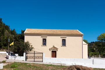Fototapeta na wymiar Little Orthodox church in Ereikoussa island, Greece