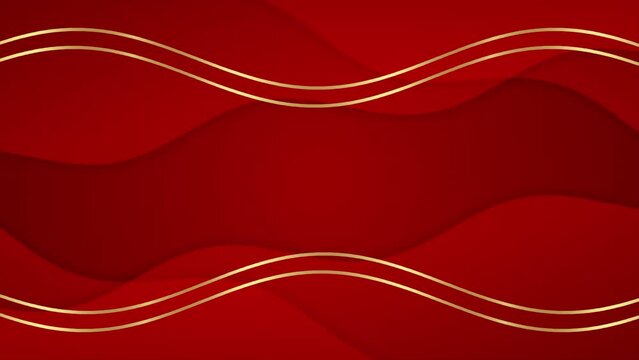 Dark red and golden abstract geometric motion techology background. Seamless looping background animation 