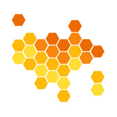 Honey bee hive hexagonal honeycombs flat vector illustration