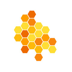 Flat illustration bee honeycomb geometric hexagonal hive vector design