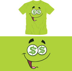 cartoon emoticons with cute happy sad angry expression shirt design editable template