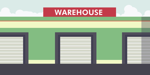 Logistica dello stoccaggio di un camion refrigerato - illustrazioni Auto magazzino pacchi