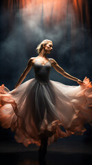 Fototapeta premium Graceful Ballet Performance. Ballerina in the Spotlight