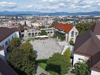 Aerial view of Ljubljana, capital of Slovenia