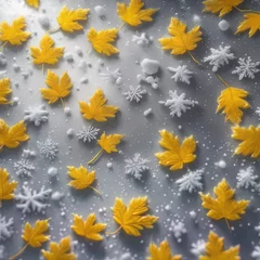 Küchenrückwand glas motiv autumn background with falling snow.autumn background with falling snow.christmas background with snowflakes and snow © Shubham