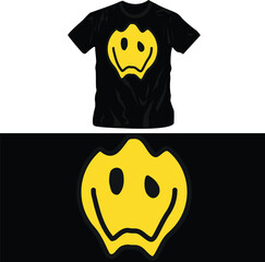 distorted happy faces cartoon emojis faces vectors shirt design editable template