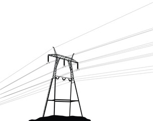 Electricity Power Line Tower.  High voltage and power supply concept.