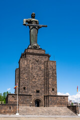 Fototapeta premium Mother Armenia woman statue with sword, soviet union architecture in Yerevan, Armenia