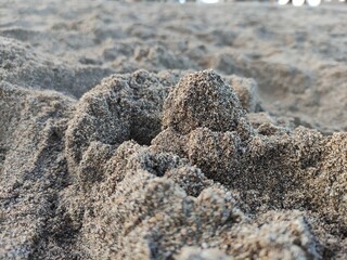 White sand in the beach