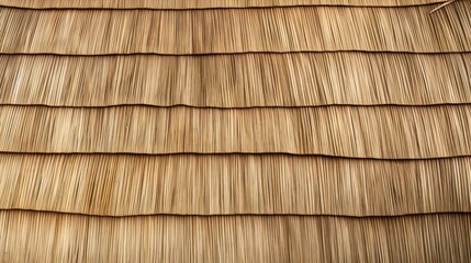 Close up of thatch roof or wall background. Tropical roofing on beach.