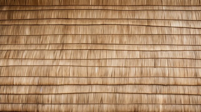 Close up of thatch roof or wall background. Tropical roofing on beach.