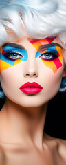 Fototapeta premium Fashionista Portrait with Glamorous Makeup. Girl with Bold Makeup