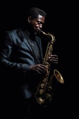 Naklejka premium Fictional Character Created By Generated AI.The Passionate Musician