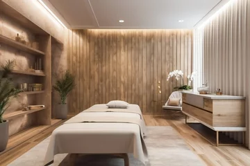 Papier peint photo Salon de massage Modern Massage Room With Beautiful Interior. AI Generated  © EwaStudio