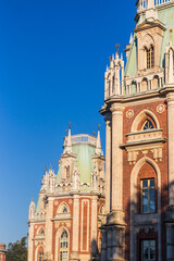 Moscow, Russia - 08.07.2023 - Shot of the Tsaritsyno Museum-Reserve castle. Landmark