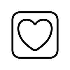 heart icon on metal internet button