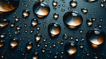 A Macro View of Visible Drops of Water. Generative AI