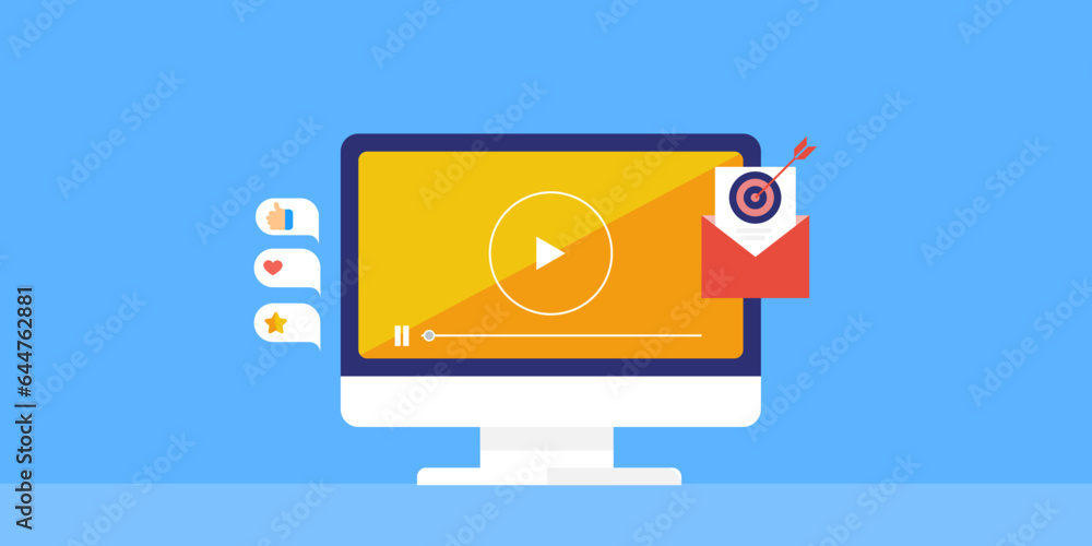Poster engaging video content targeting online subscribers with push notification social media content post