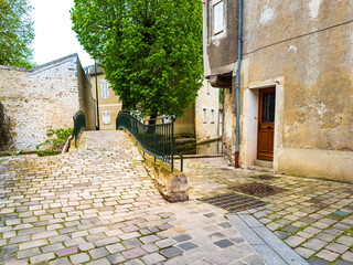 Street view of old village Etampes in France