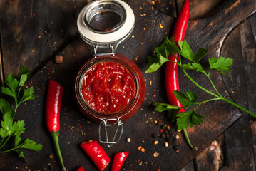 Homemade chili sauce - 644763069