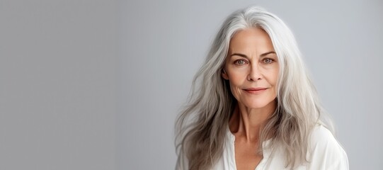 Gorgeous Mid-Aged Woman with Healthy Skin