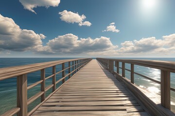 wooden bridge on the sea wooden bridge on the sea3 d rendering of wooden pier on the sea