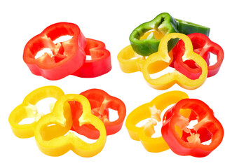 red pepper slices on transparent png