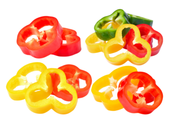 red pepper slices on transparent png