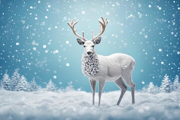 deer in the snow deer in the snow white winter deer with christmas tree on snowy background