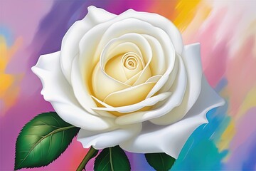 rose flower, illustration. white rose on a yellow background, high detailed vector.beautiful rose flower on a pink backgroundrose flower, illustration. white rose on a yellow background, high detailed