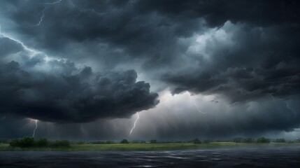 Epic Storm Clouds Background Dramatic Thunderstorm Sky Stormy Weather Scene Moody Atmospheric Sky Dark And Ominous Cloudscape AI Generative