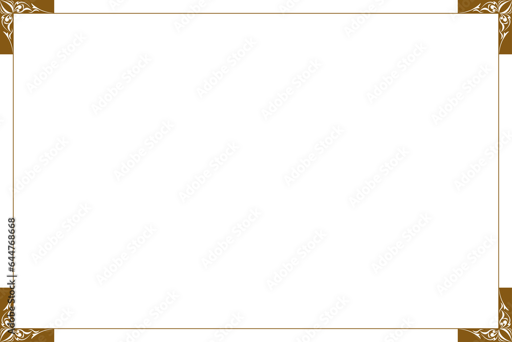 Aufkleber frame of border shape. design corner element swirl gold on white background. design print for illust