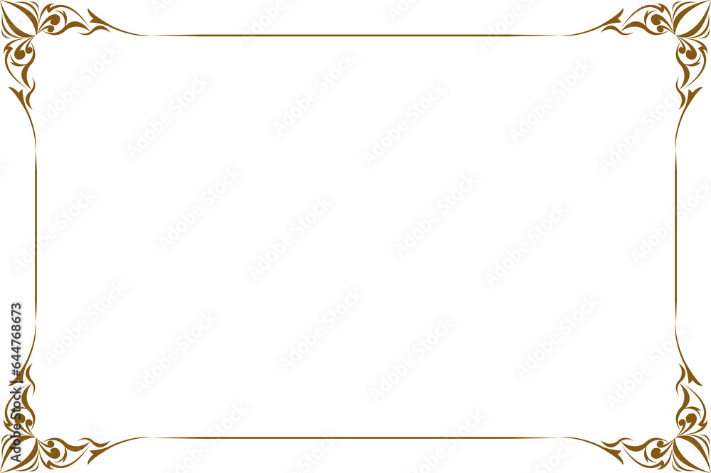 Aufkleber frame of border shape. design corner element swirl gold on white background. design print for illust