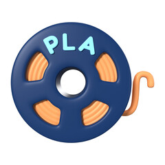 PLA Filament Spool 3D Illustration Icon