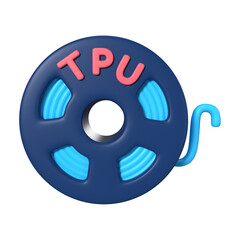 TPU Filament Spool 3D Illustration Icon