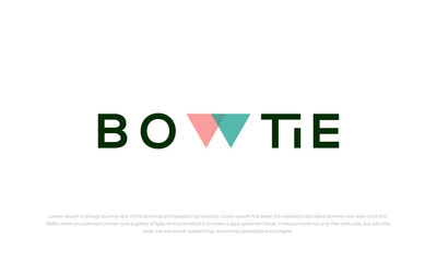bowtie logo typography style with letter W as abstract bow tie