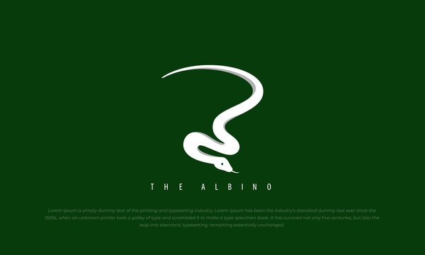 snake logo with albino color. simple, abstract style