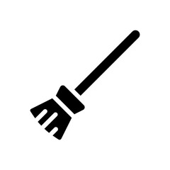 broom flying solid black icon
