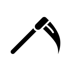 scythe of grim reaper solid black icon
