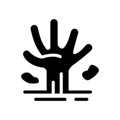 hand of zombie solid black icon
