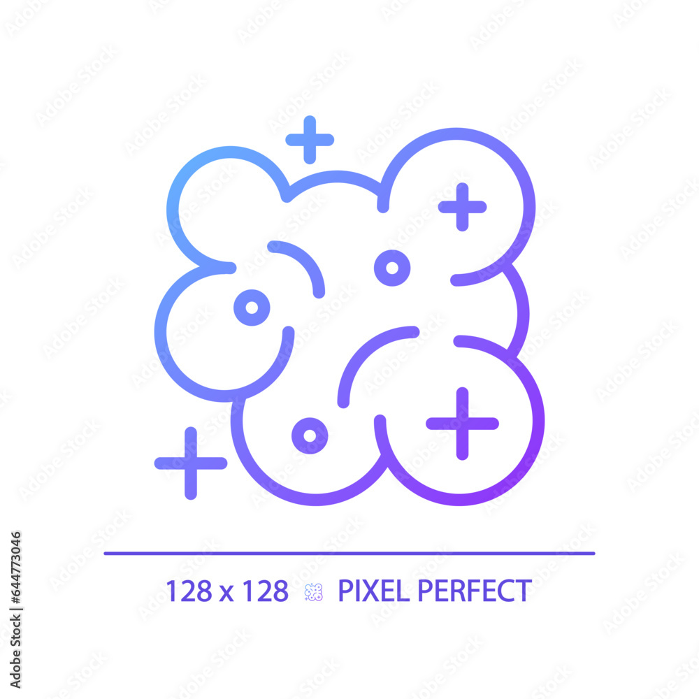 Poster nebula pixel perfect gradient linear vector icon. stellar system. star formation. milky way. cosmic 