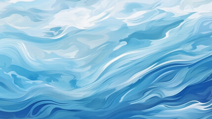 Blue abstract ocean seascape - obrazy, fototapety, plakaty