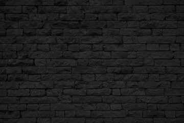 Old black brick wall texture. Grunge background