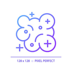 Nebula pixel perfect gradient linear vector icon. Stellar system. Star formation. Milky way. Cosmic dust. Outer space. Thin line color symbol. Modern style pictogram. Vector isolated outline drawing